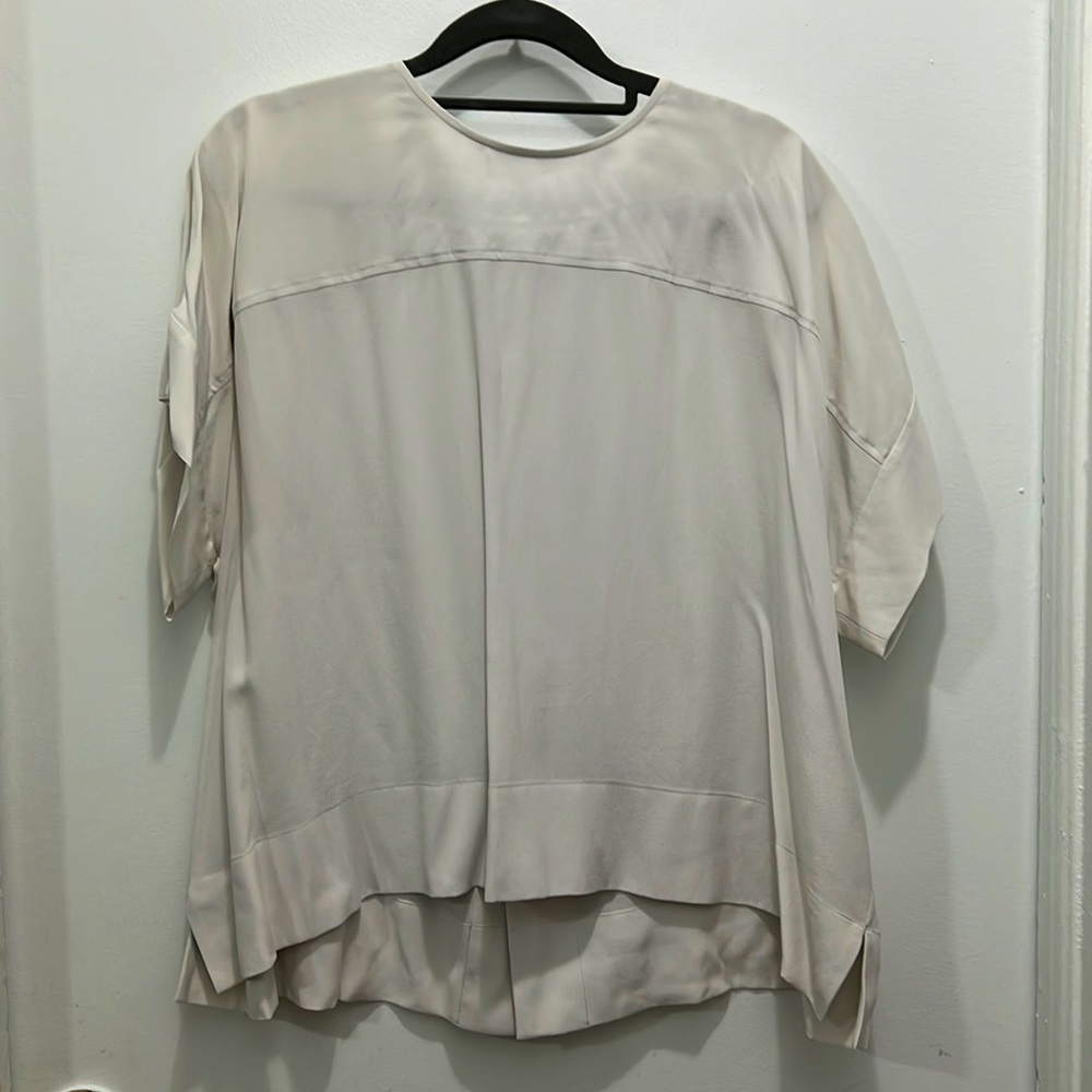 Everlane women's gray square silk shirt sz 6